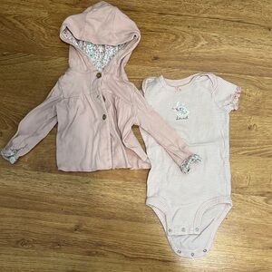 Pink Floral Kids One Piece Set